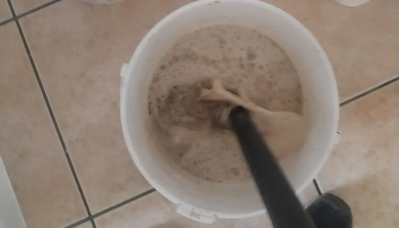Dirty water extracted during carpet cleaning