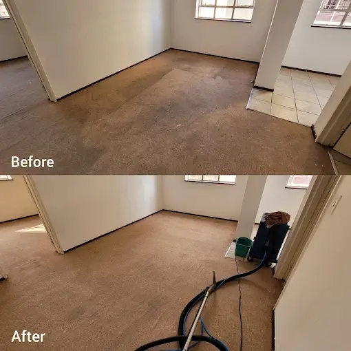 Fitted carpet cleaning before and after in a Somerset West home