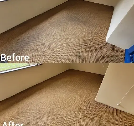 Fitted carpet cleaning before and after in a Somerset West home