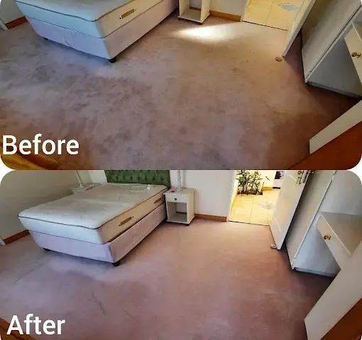 Fitted carpet cleaning before and after in Lionviham, Somerset West