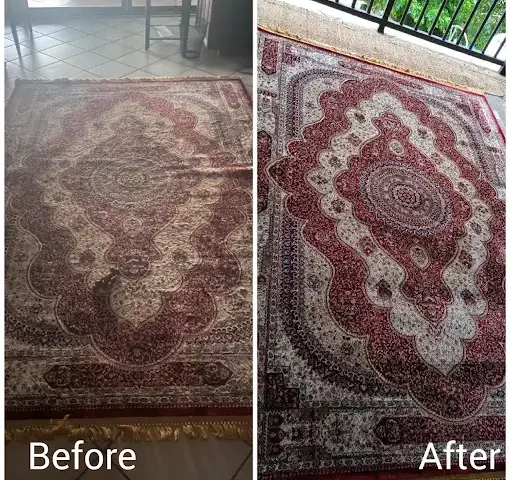 Rug cleaning before and after in a Somerset West home