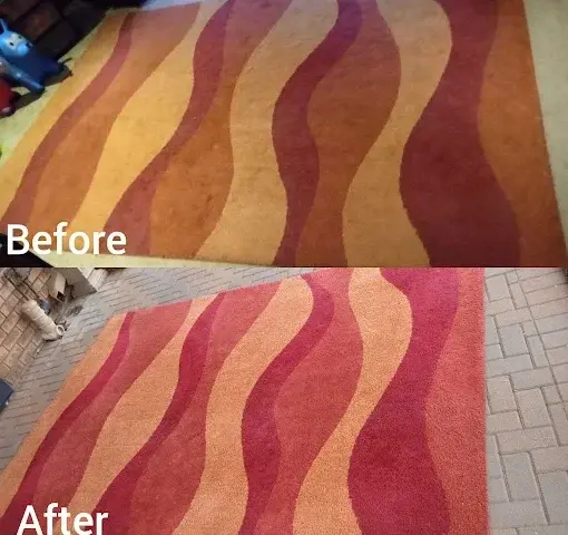 Rug cleaning before and after in a Somerset West home