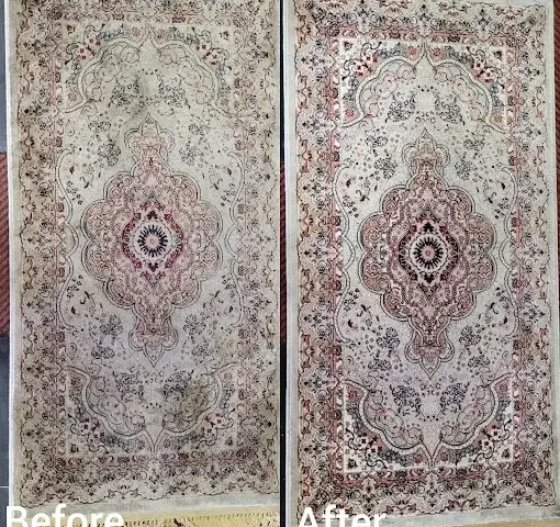 Rug cleaning before and after in a Somerset West home